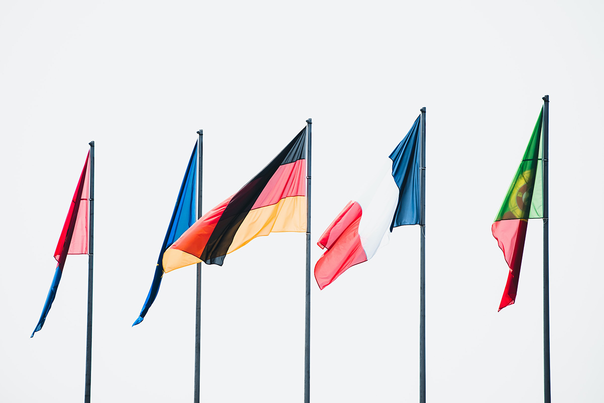 international-progress Image of international flags on flagpoles